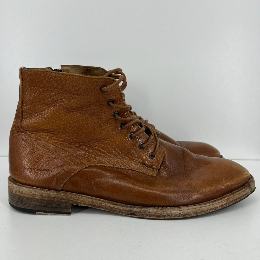Mark Nason Leather Boots Men's Size‎ 11.5 Brown Side Zip Chukka